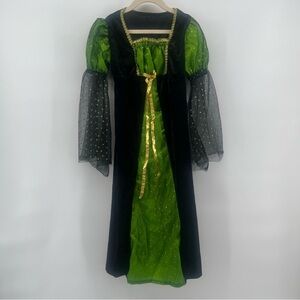 Wicked Elphaba Green Witch Rubie’s Costume Dress Sparkles Velvet Girl’s Small